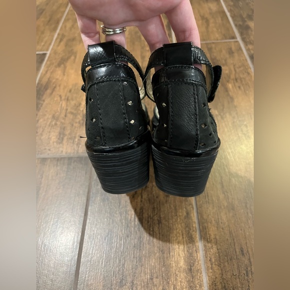 Fly London Black Wedge Sandal - Picture 2 of 4